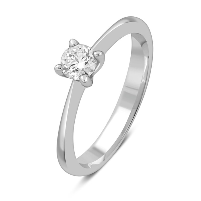 Помолвочное кольцо из белого золота с бриллиантом "Crivelli" (048963)