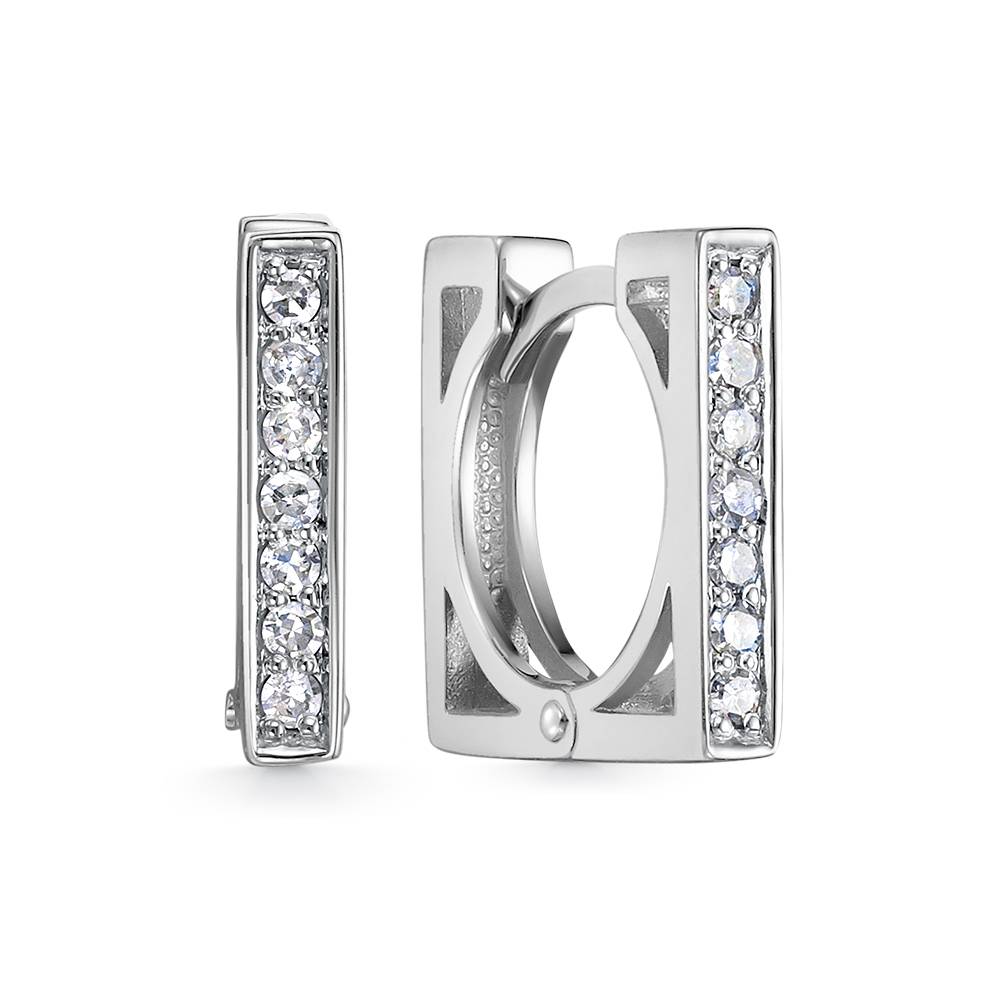 Серьги из белого золота с бриллиантами (052830)