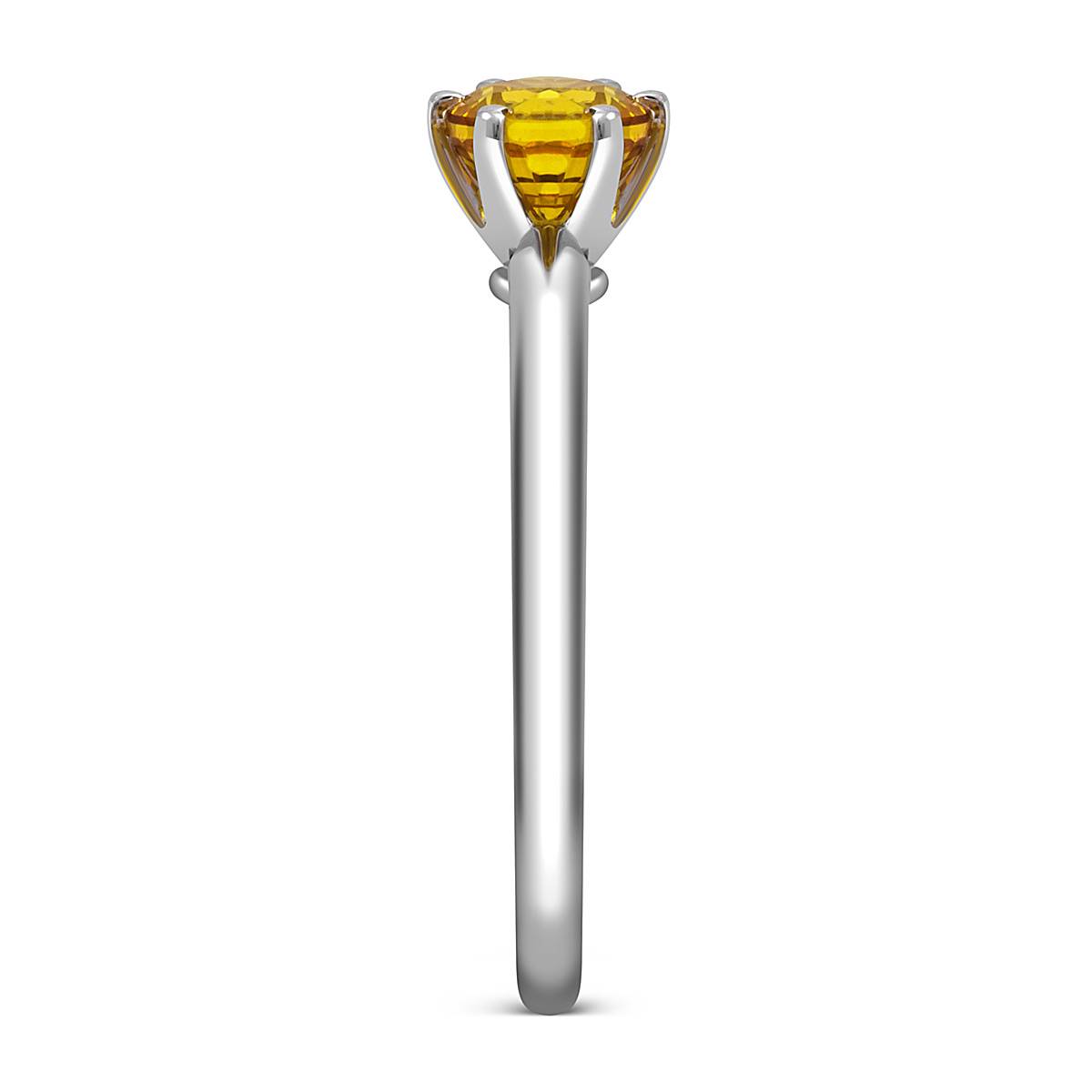 Помолвочное кольцо из белого золота с жёлтым сапфиром (052578)