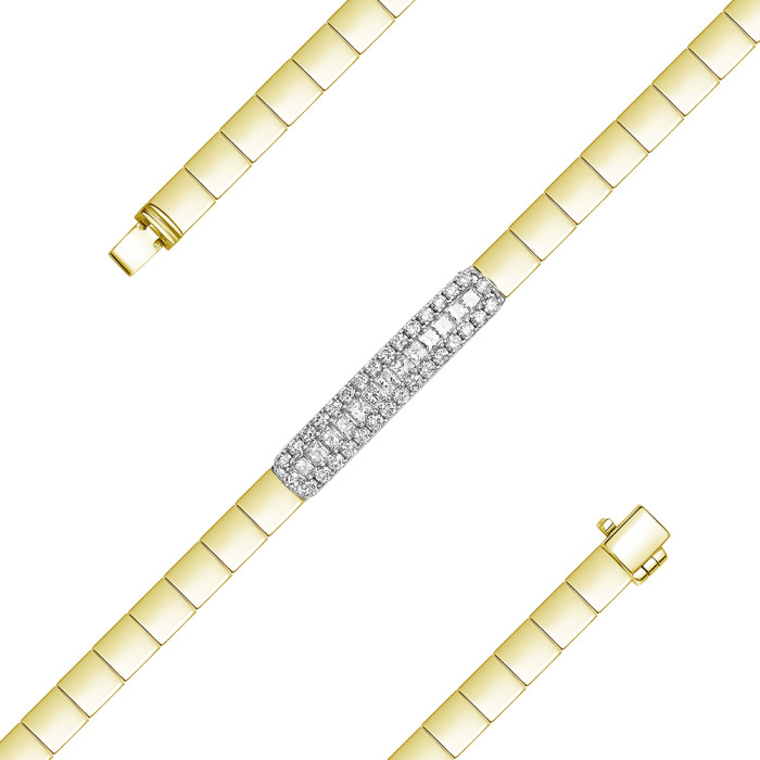 Браслет из жёлтого золота с бриллиантами (052858)