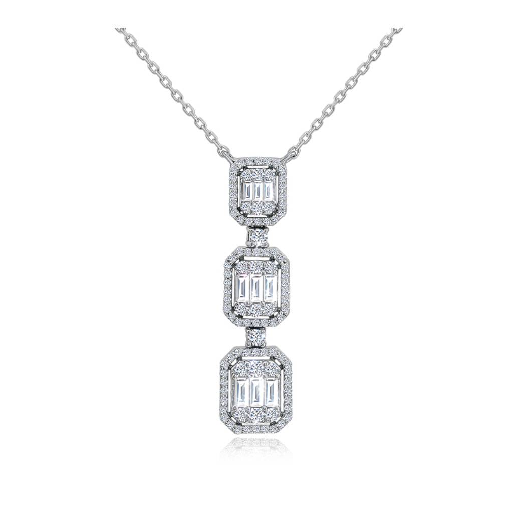 Колье из белого золота с бриллиантами (051609)