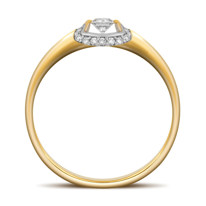 Помолвочное кольцо из жёлтого золота с бриллиантами (039796)