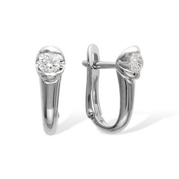 Серьги из белого золота с бриллиантами (039904)