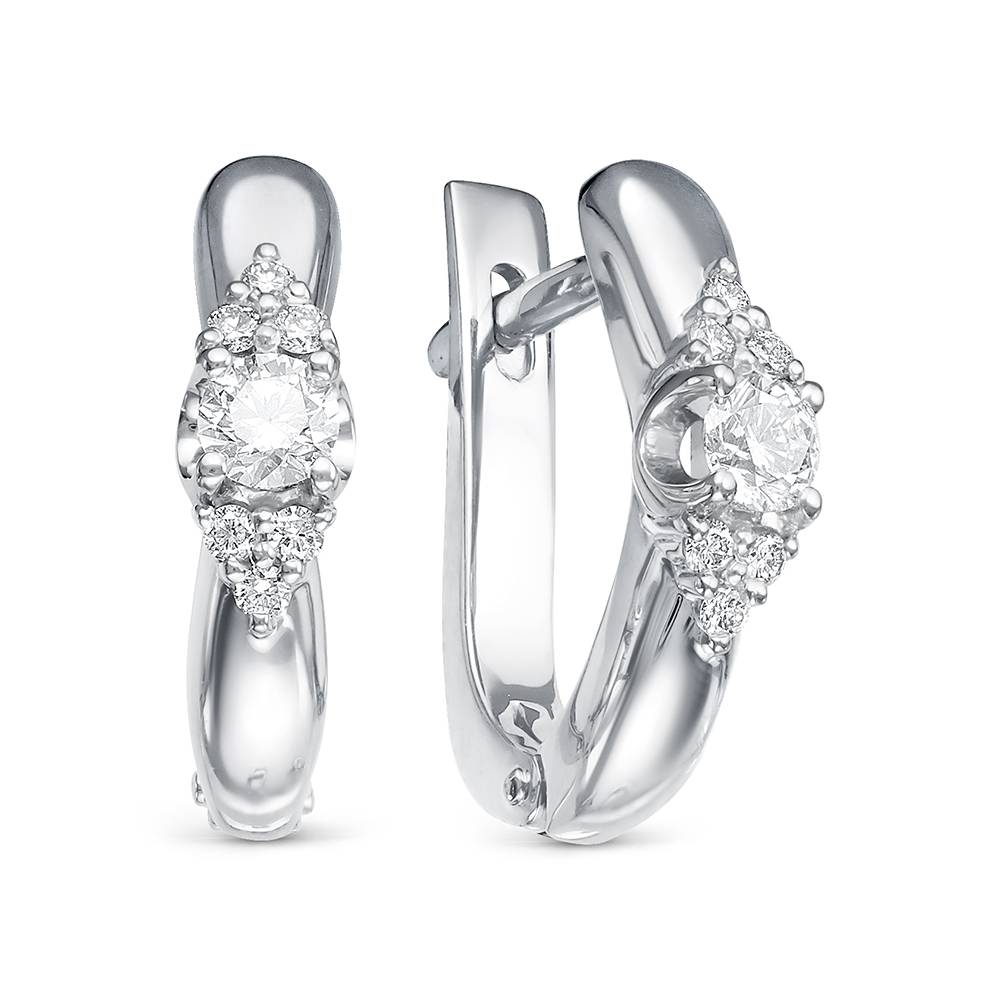 Серьги из белого золота с бриллиантами (043509)