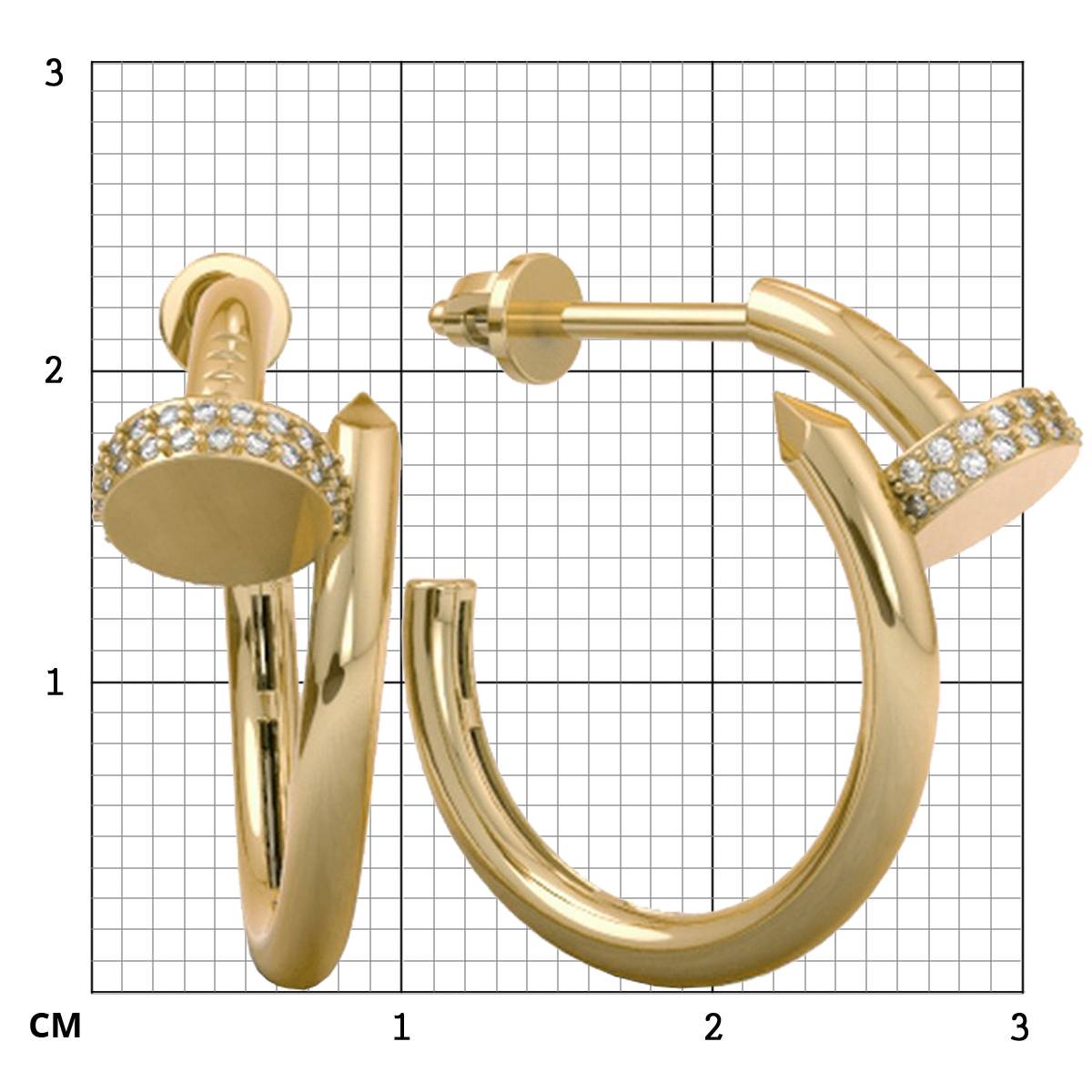 Серьги из жёлтого золота с бриллиантами (051795)