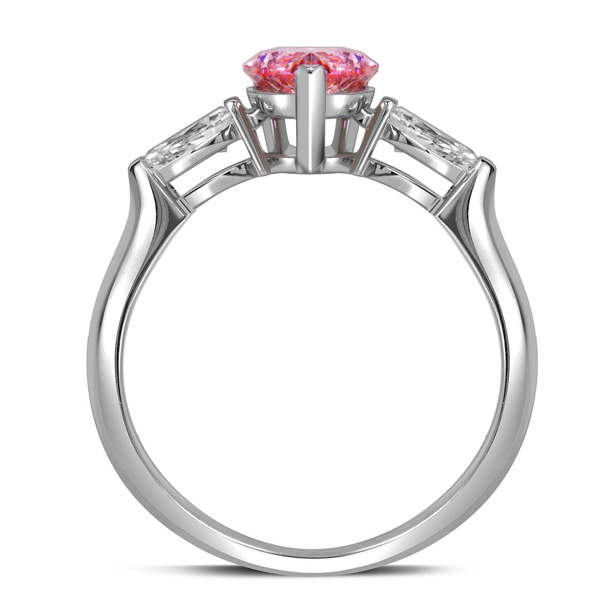 Помолвочное кольцо из белого золота с розовым бриллиантом (060192)