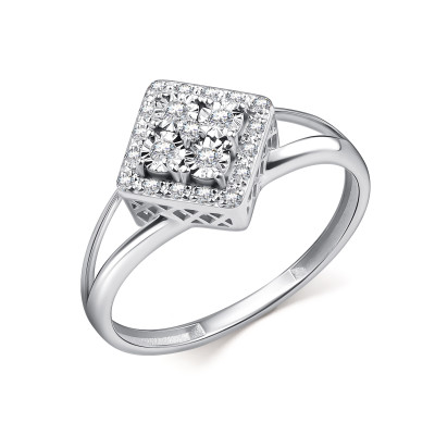 Кольцо из белого золота с бриллиантами (063020)