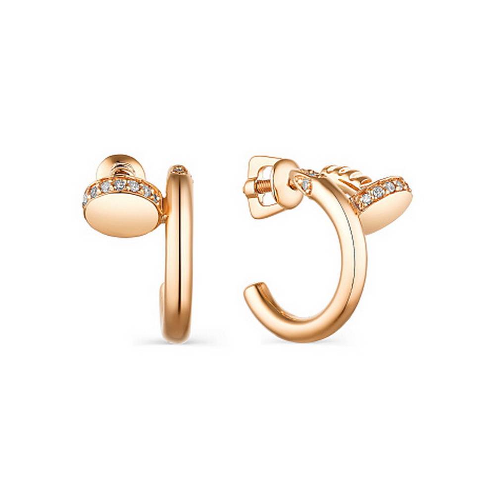 Серьги из красного золота с бриллиантами (048766)