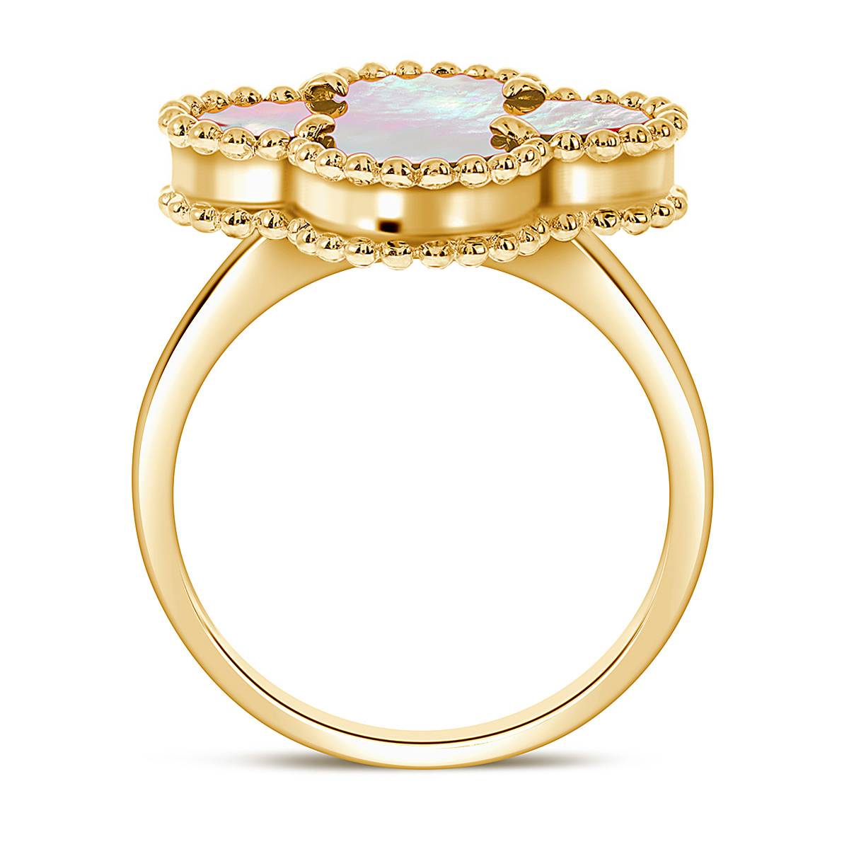 Кольцо из жёлтого золота с перламутром (048093)