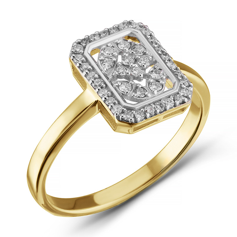 Кольцо из жёлтого золота с бриллиантами  (063777)