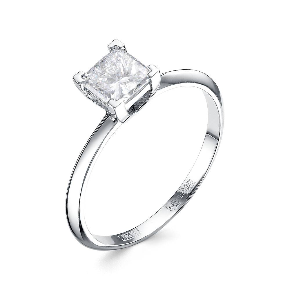 Помолвочное кольцо из платины с бриллиантом (058669)