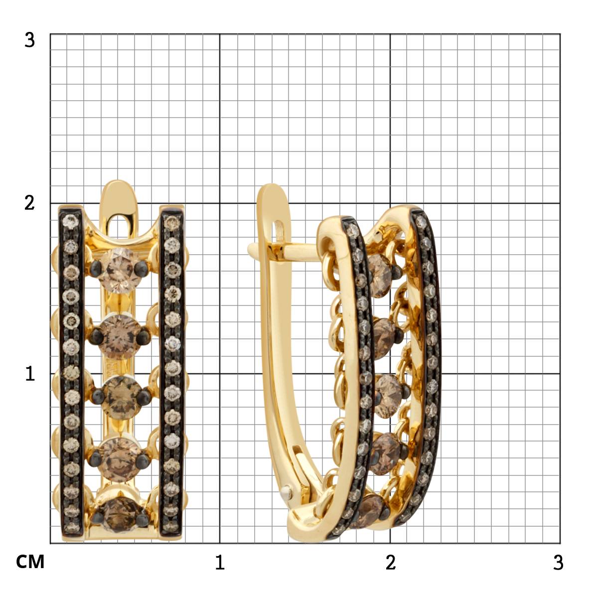 Серьги из жёлтого золота с  