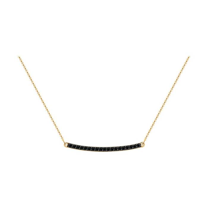 Колье из красного золота с чёрными бриллиантами (042922)