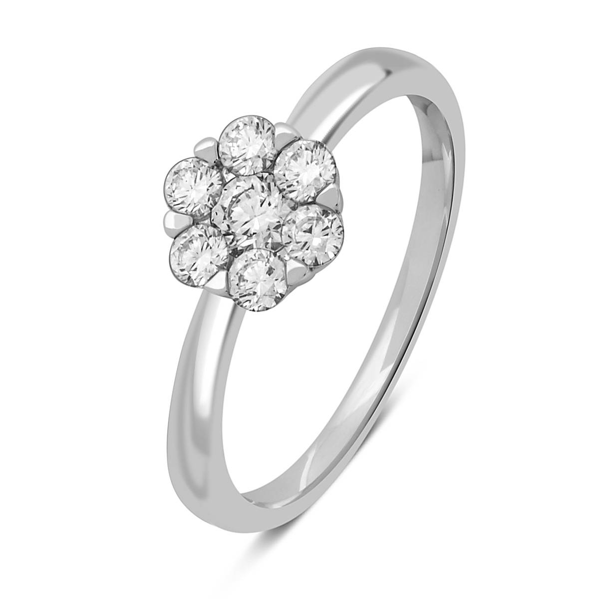 Кольцо из белого золота с бриллиантами 