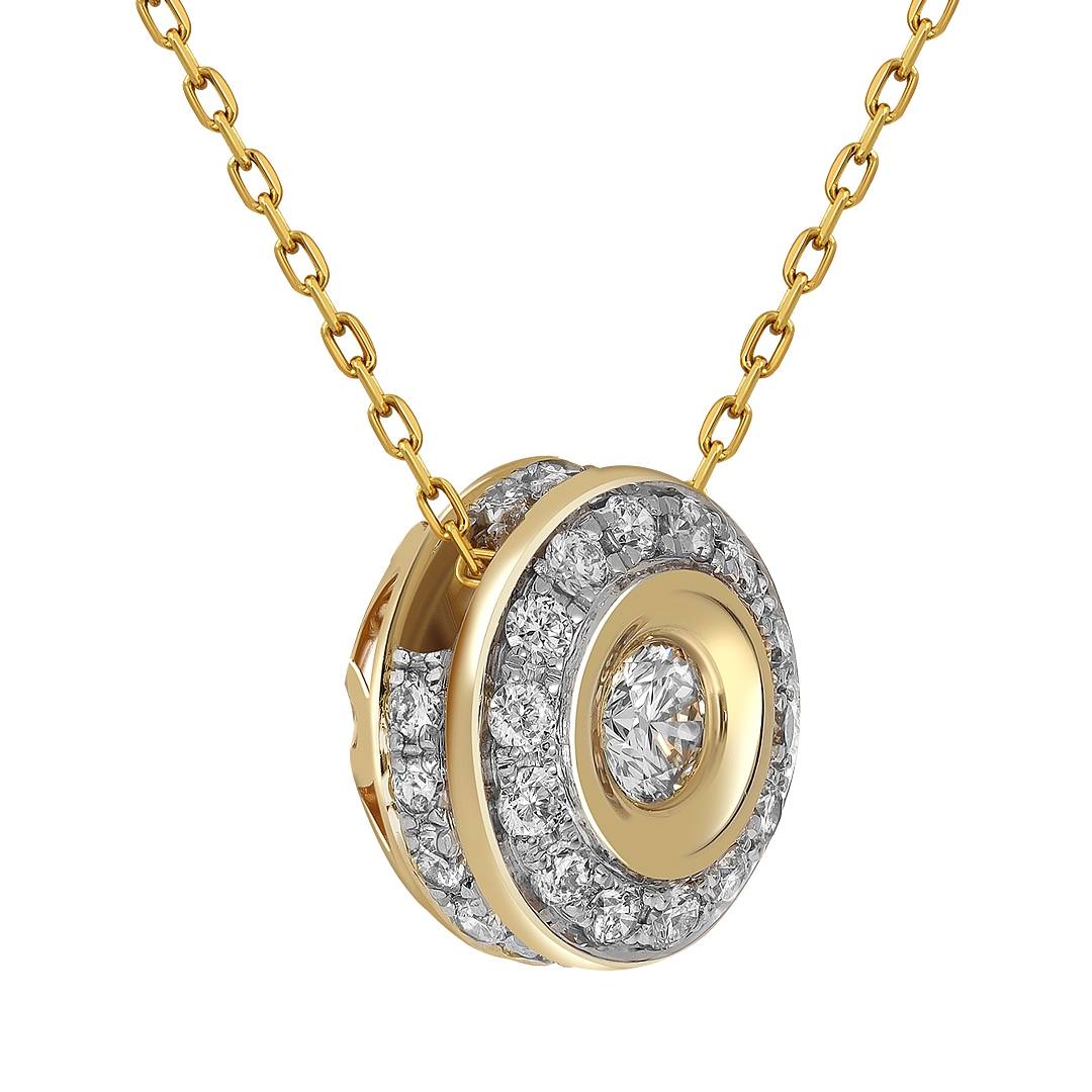 Колье из жёлтого золота с бриллиантами (043754)