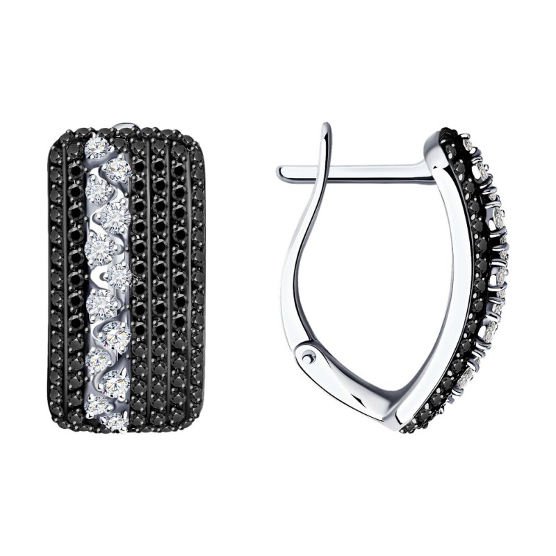 Серьги из белого золота с бриллиантами (052976)