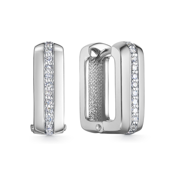 Серьги из белого золота с бриллиантами (053080)