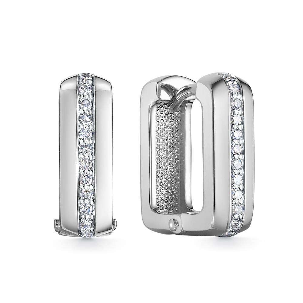 Серьги из белого золота с бриллиантами (053080)