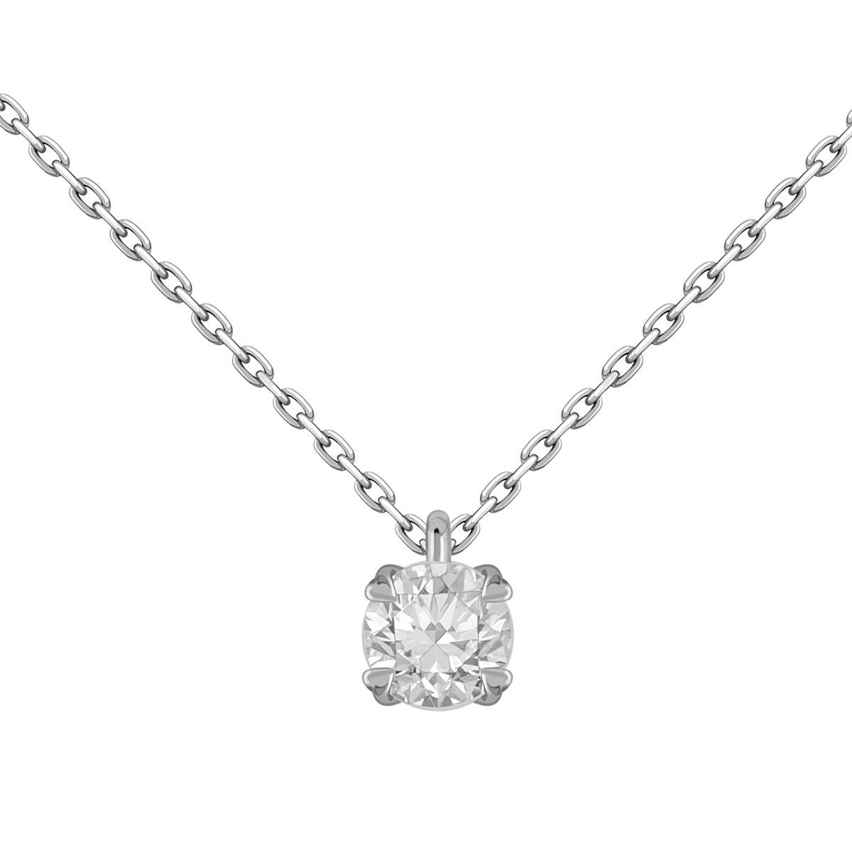 Колье из платины и белого золота с бриллиантом (047339)