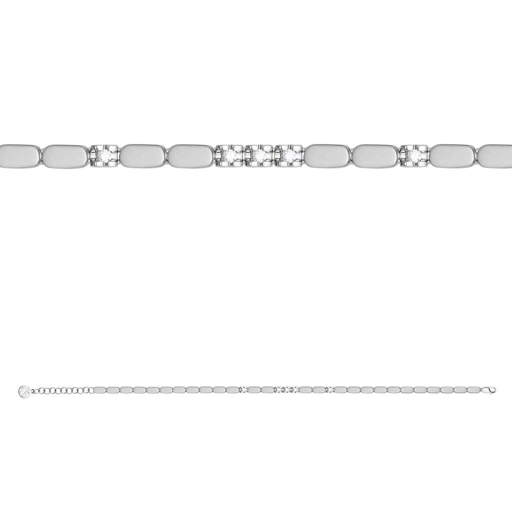 Браслет из белого золота с бриллиантами (050516)