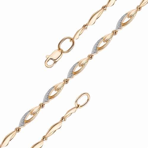 Браслет из комбинированного золота с бриллиантами (042133)