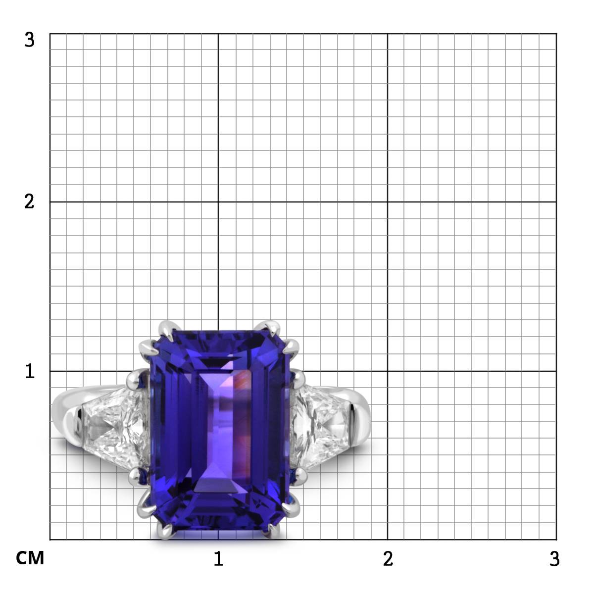 Кольцо из белого золота с бриллиантами и танзанитом (048101)