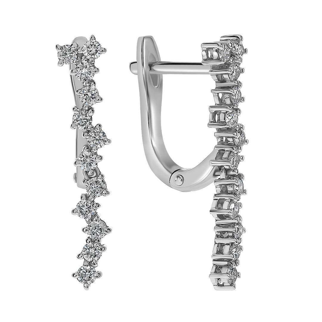Серьги из белого золота с бриллиантами (058511)
