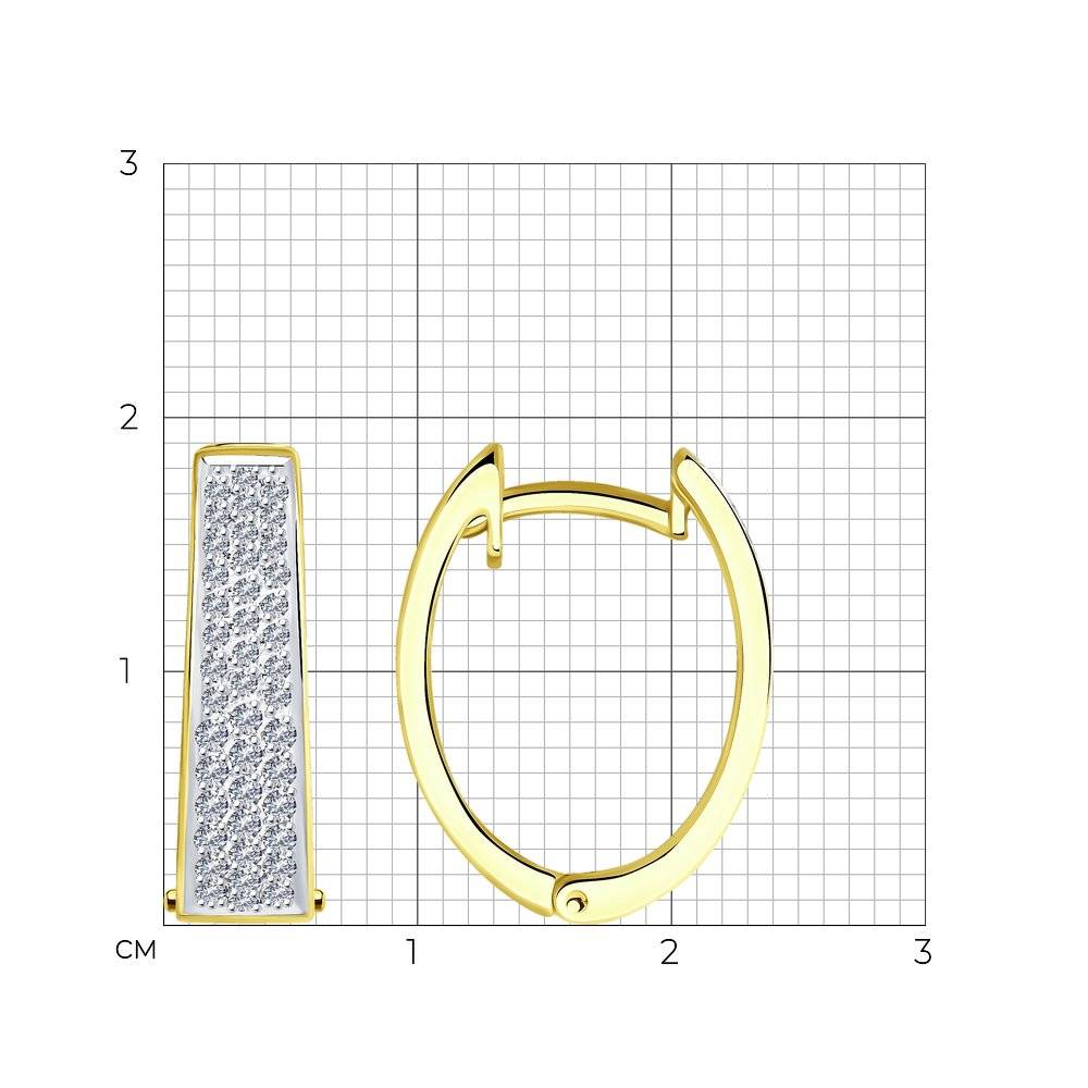 Серьги из жёлтого золота с бриллиантами (047381)