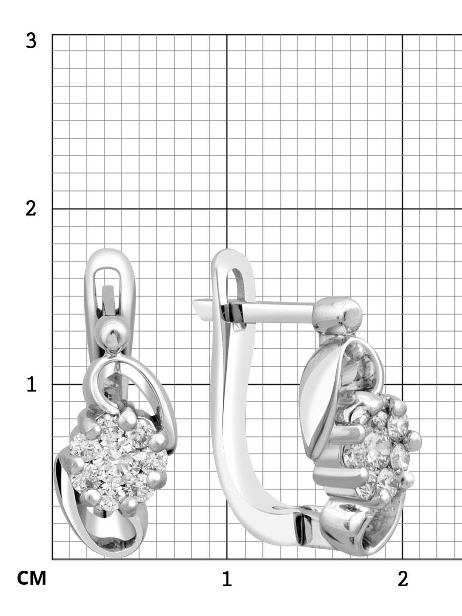 Серьги из белого золота с бриллиантами (023871)