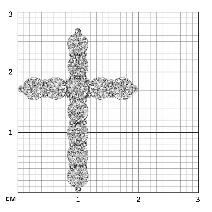 Кулон крест из белого золота с бриллиантами (062757)