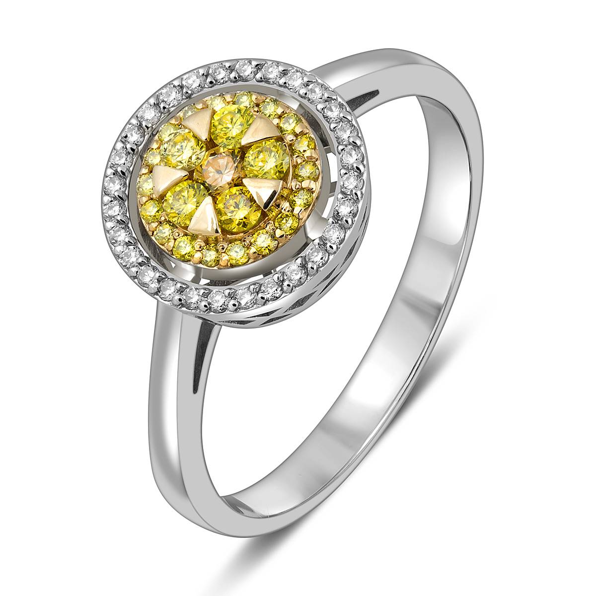 Кольцо из белого золота с бриллиантами (063014)