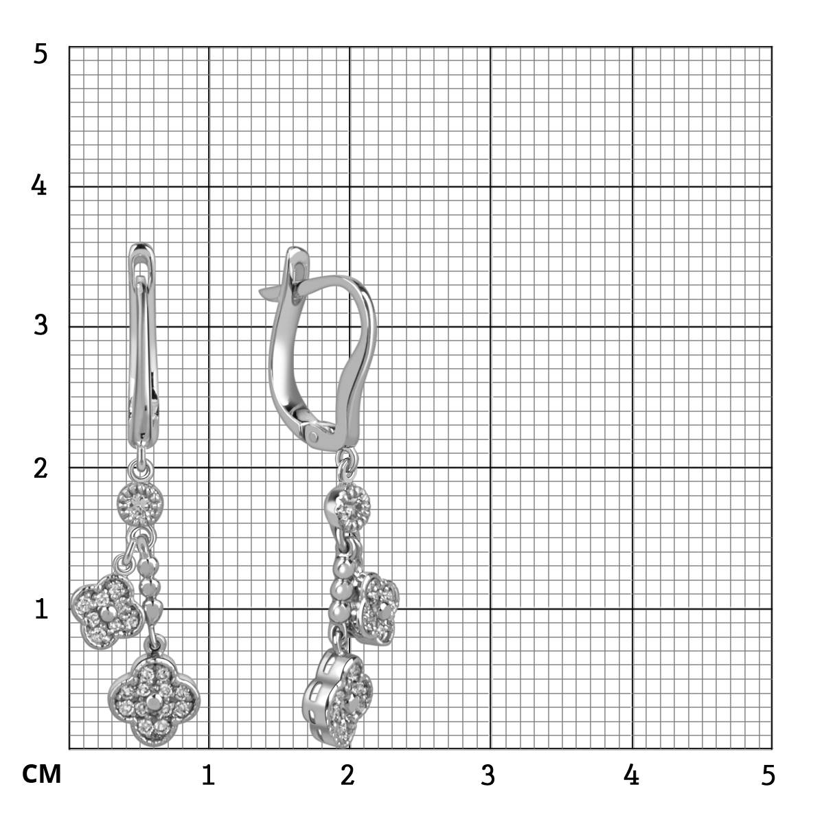 Серьги из белого золота с бриллиантами (059952)