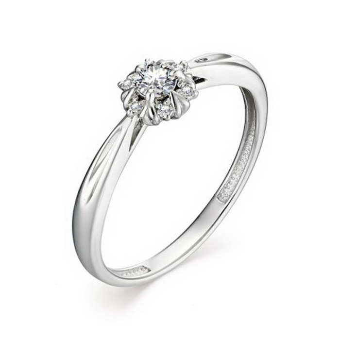 Помолвочное кольцо из белого золота с бриллиантами (050465)