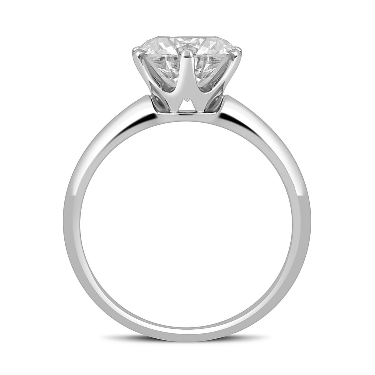 Помолвочное  кольцо из белого золота с бриллиантом (050853)