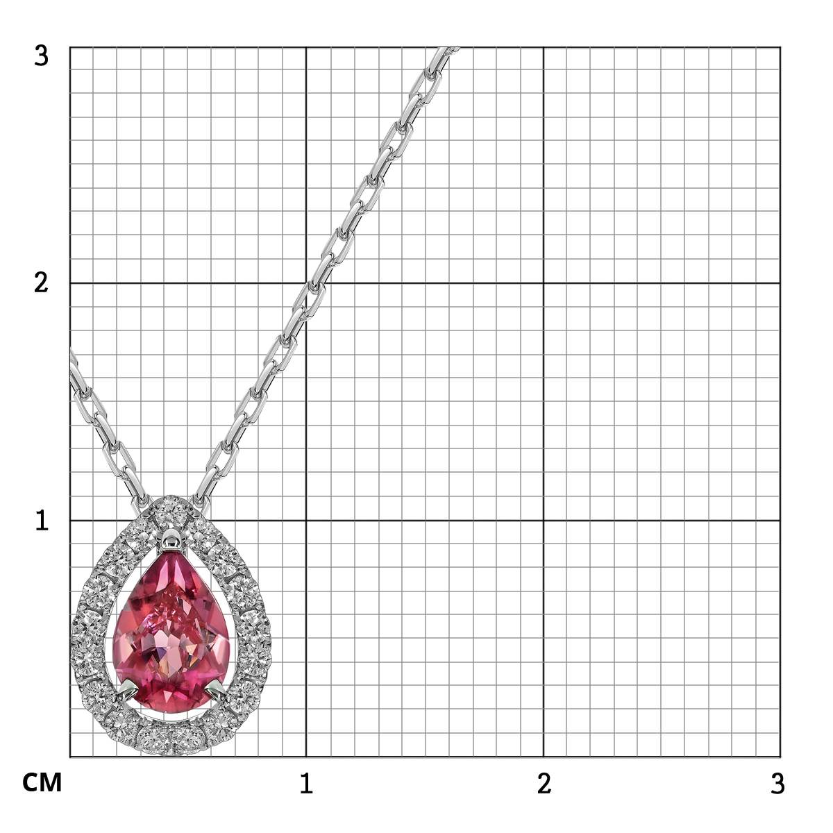 Колье из белого золота с бриллиантами и турмалином (061697)
