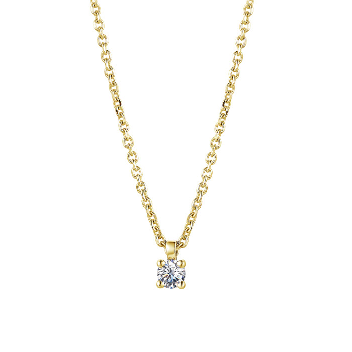 Колье из жёлтого золота с бриллиантом (041998)