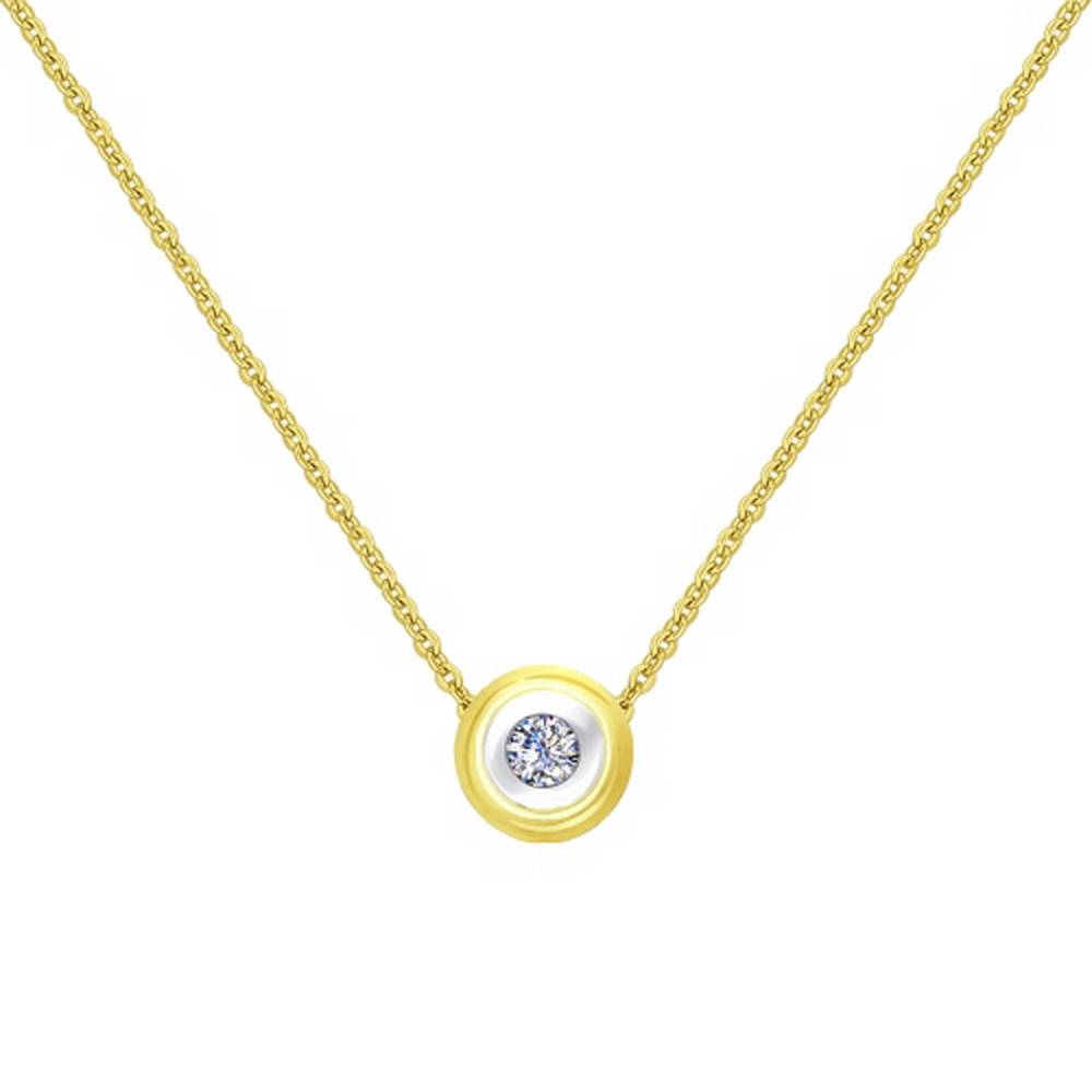 Колье из жёлтого золота с бриллиантом (039740)