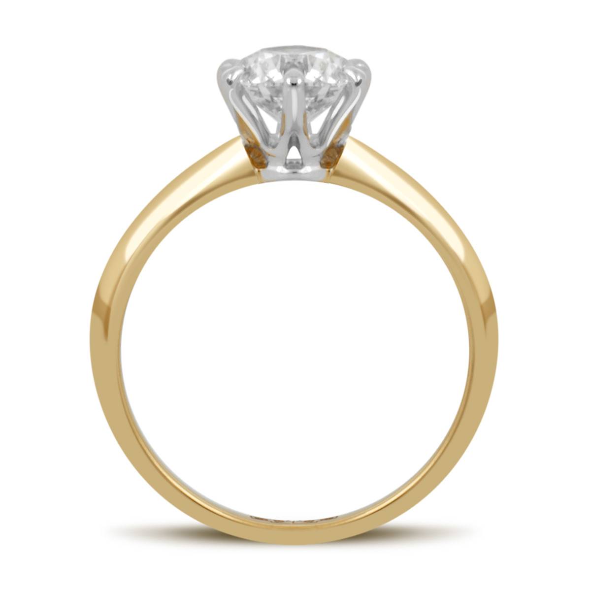 Помолвочное кольцо из комбинированного золота с бриллиантом (038799)