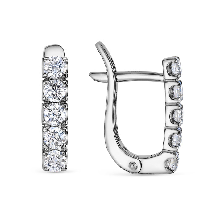 Серьги из белого золота с бриллиантами (053034)