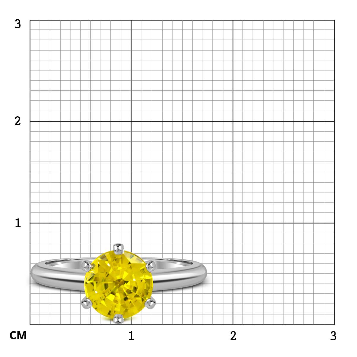 Помолвочное кольцо из белого золота с жёлтым сапфиром (061119)