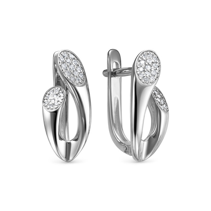 Серьги из белого золота с бриллиантами (053979)