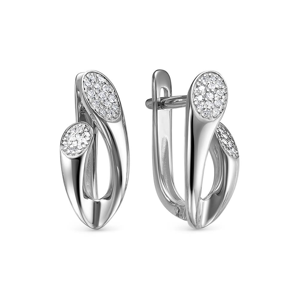 Серьги из белого золота с бриллиантами (053979)