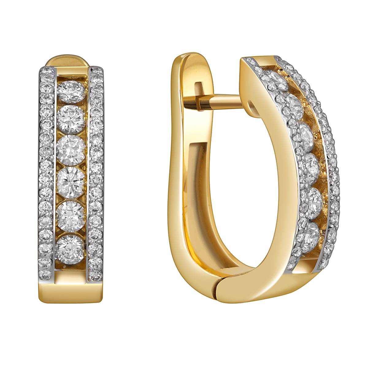 Серьги из желтого золота с бриллиантами (052919)