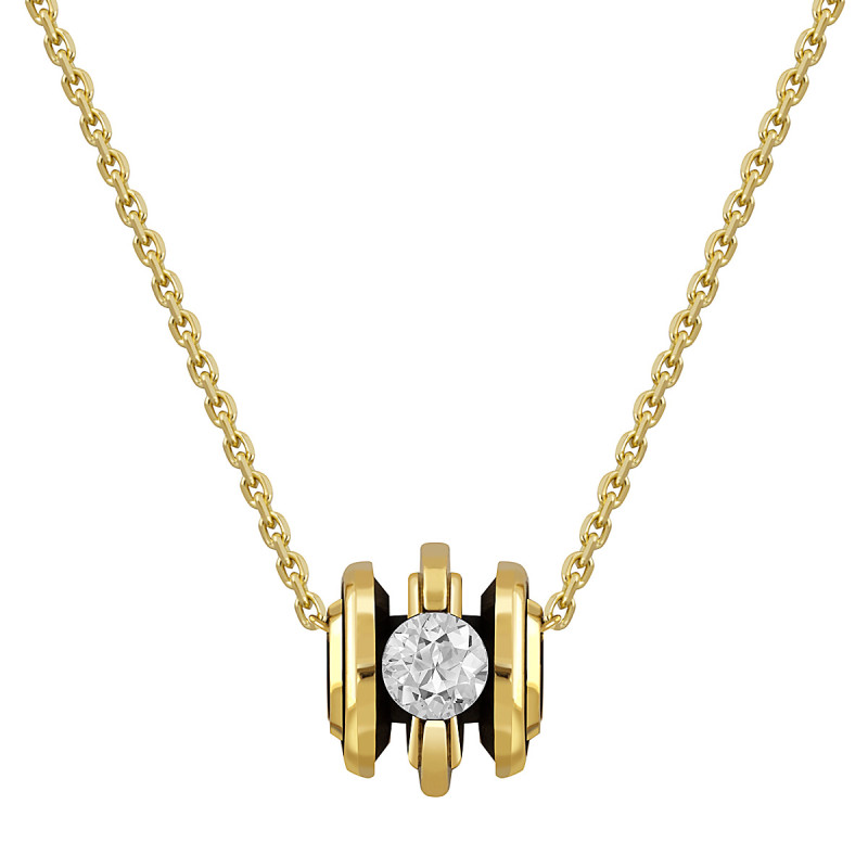 Колье из жёлтого золота с бриллиантом (047706)