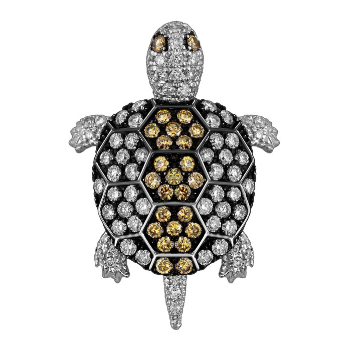 Кулон из белого золота с бриллиантами (063575)