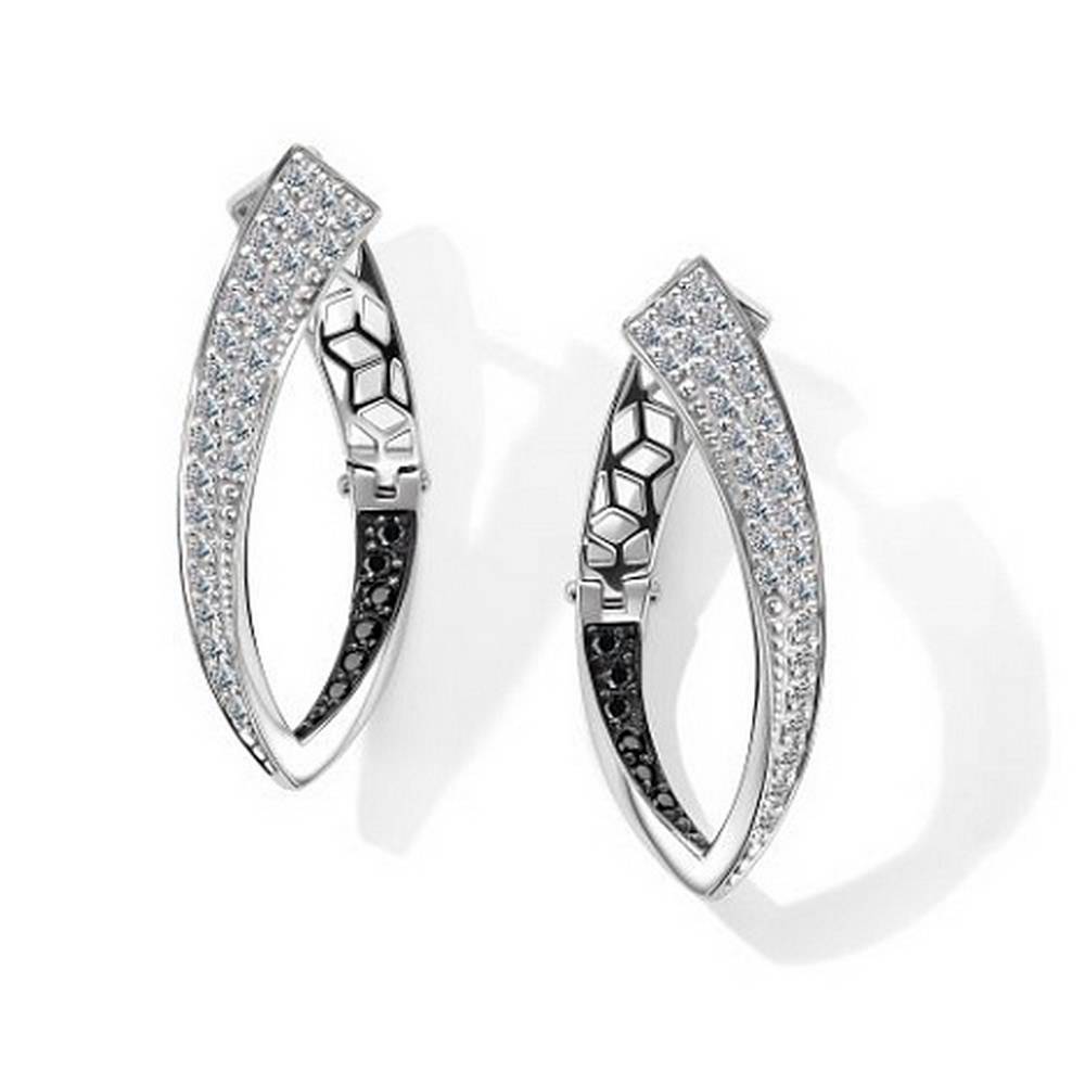 Серьги из белого золота с бриллиантами (059475)