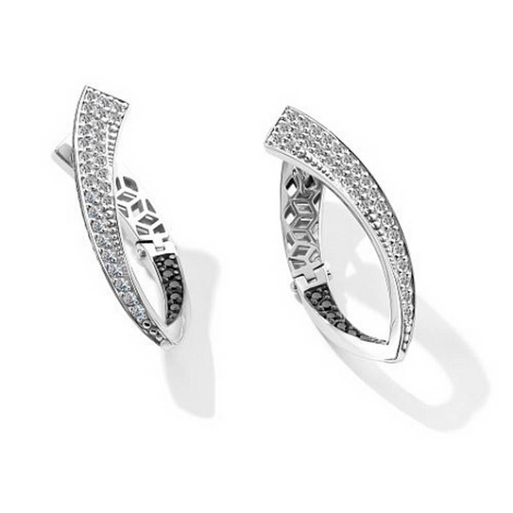 Серьги из белого золота с бриллиантами (059475)