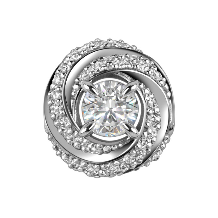 Кулон из белого золота с бриллиантами (047609)