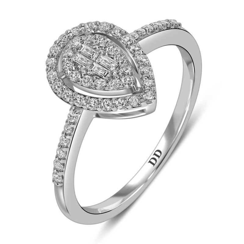 Кольцо из белого золота с бриллиантами (061551)