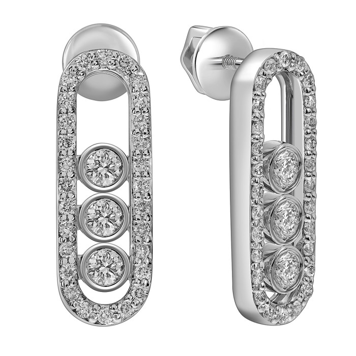 Серьги из белого золота с бриллиантами (059946)